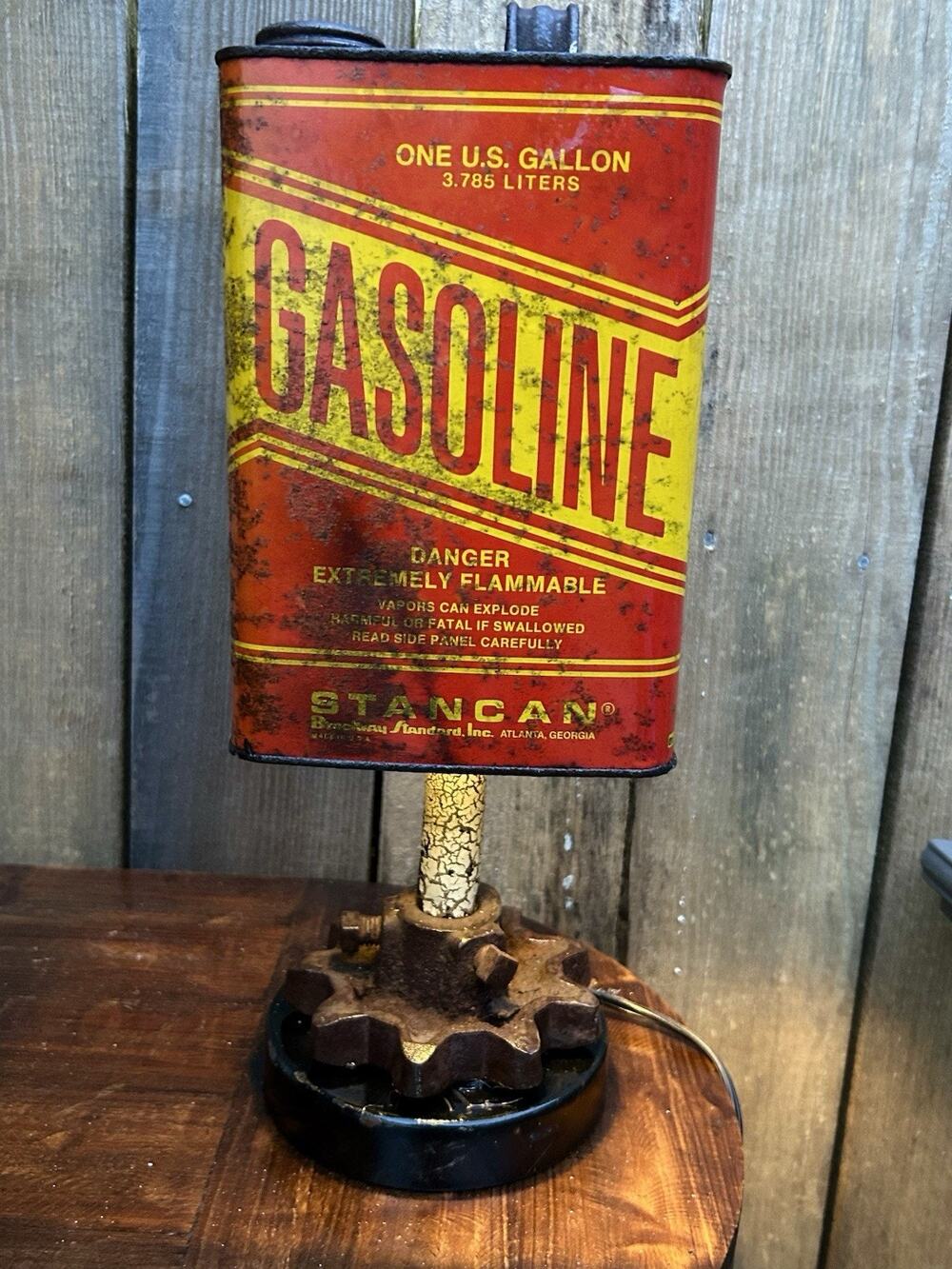Handmade STANCAN Gasoline Can Lamp Industrial Garage Decor One of a Kind